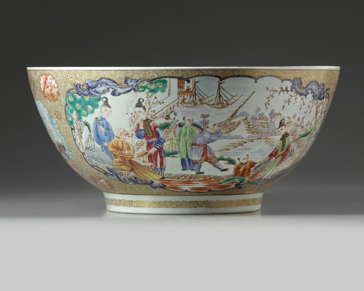 A CHINESE FAMILLE ROSE PUNCH BOWL