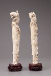 A pair of ivory standing figures of Meiren