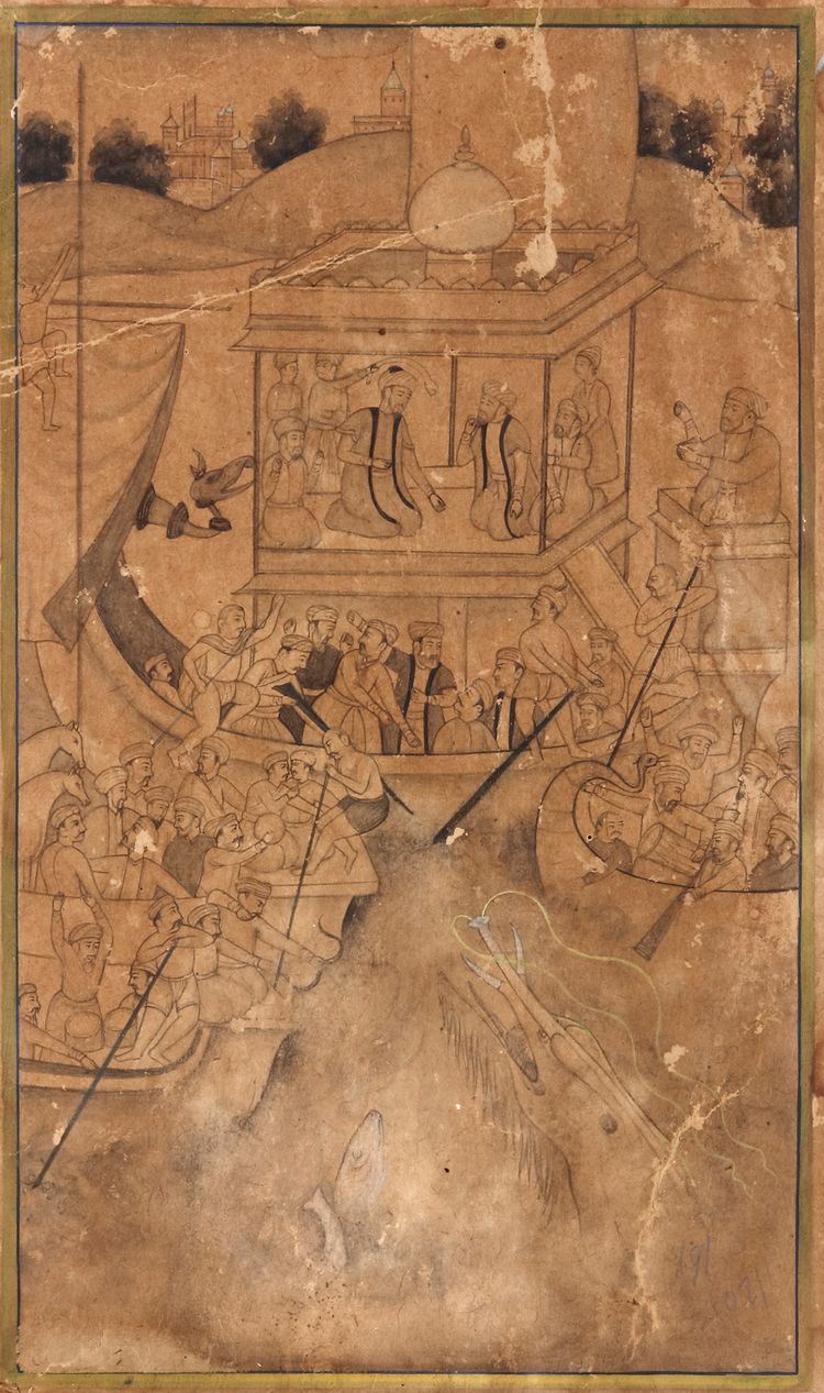 MUGHAL RIVER PROCESSION SCENE, INDIA, 18TH CENTURY