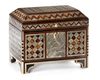 AN OTTOMAN RECTANGULAR MOTHER-OF-PEARL, TORTOISE AND BONE INLAID BOX, 18TH CENTURY