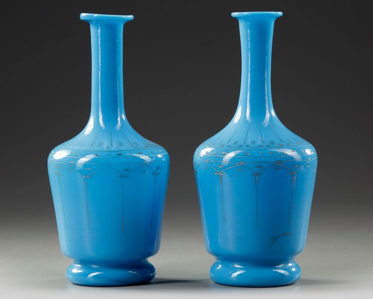 A PAIR OF OPALINE CARAFES, FRANCE, LATE 19TH CENTURY