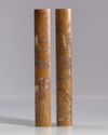 TWO CHINESE COPPER SCROLLS WEIGHTS, 20TH CENTURY