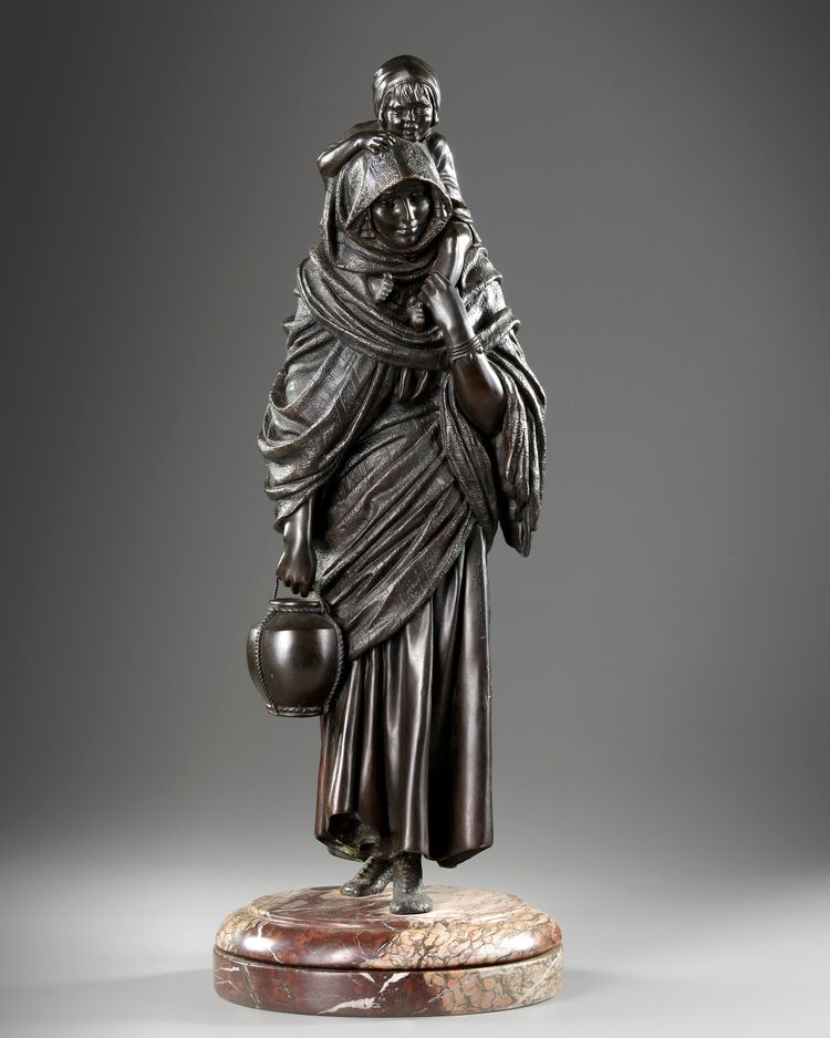 A BRONZE STATUE OF A LADY, DEMETRE CHIPARUS, 20TH CENTURY
