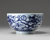 A Chinese blue and white 'dragon' bowl