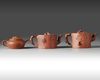 Three Chinese Yixing teapots and covers