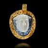 A LARGE CAMEO OF MEDUSA MOUNTED IN A GOLD FRAME, 3RD CENTURY AD