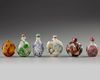 Six Chinese snuff bottles
