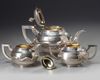 A Chinese export silver three-piece tea set