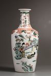 A CHINESE FAMILLE VERTE LADIES BALUSTER VASE, 19TH CENTURY