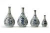 Four Chinese blue and white ‘Kraak porselein’ bottle vases