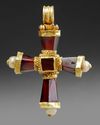 A BYZANTINE CROSS OF GARNET AND GOLD, 6TH-7TH CENTURY AD