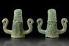 A PAIR OF ROMAN BRONZE CHARIOT OR CARPENTUM FITTINGS, 2/3 CENTURY A.D.