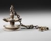 A PERSIAN-KHORASSAN BRONZE LAMP  STAND 14TH -l5TH CENTURY