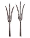 A PAIR OF INDO PERSIAN STEEL TRIDENT LANCE,  19TH CENTURY