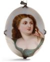 VICTORIAN PORCELAIN PORTRAIT PENDANT