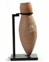 A CHINESE YANGSHAO POTTERY 'CORD MARKED' AMPHORA, SOUTH SHAANXI, CIRCA 4800-3600 BC