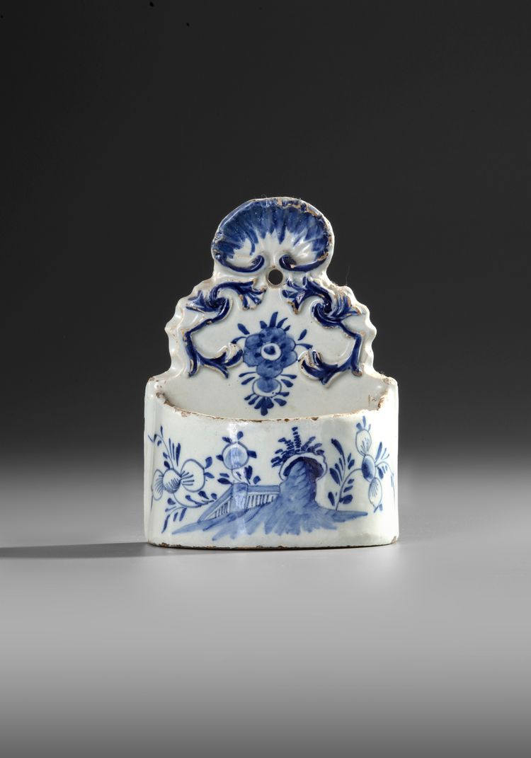 A BLUE AND WHITE STOUP, DELFT, SECOND HALF 18TH CENTURY