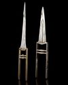 TWO KOFTGARI STEEL PUSH DAGGERS (KATAR) NORTH INDIA, 18TH CENTURY