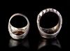 TWO AGATE SEAL SILVER RINGS