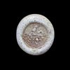 AN ABBASID GLASS WEIGHT OF DOUBLE DIRHAM, BAGHDAD AL-NASIR ( 576-622 AH/ 1080-1225 AD)