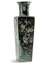 A Chinese famille noir square-section vase