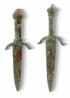 TWO BRONZE GLADIUS, BRONZE AGE