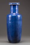 A Chinese powder blue-glazed rouleau vase