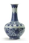 A Chinese blue and white Ming-style bottle vase