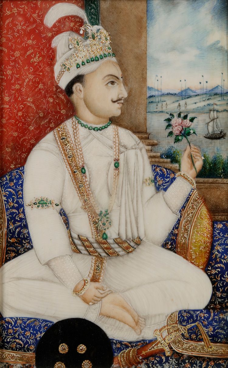 A portrait of the Mughal Emperor.