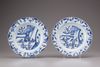 A COLLECTION OF EIGHT CHINESE  BLUE AND WHITE DISHES, 17TH-18TH CENTURY