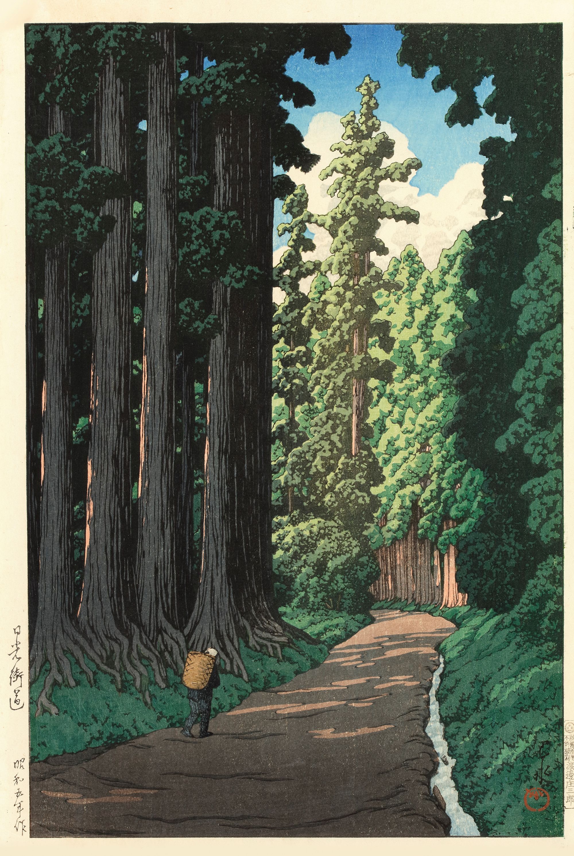 A JAPANESE WOODBLOCK PRINT OF KAWASE HASUI, NIKKO KAIDO, 1930S