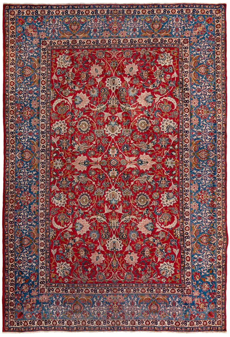 A LARGE AND FINE ISFAHAN WITH SILK CARPET,1920