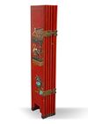 A CHINESE RED SIX-LEAF SCREEN, LATE 19TH CENTURY