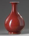 A Chinese copper-red-glazed pear-shaped vase, yuhuchunping