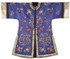 A Chinese blue-ground embroidered short informal robe