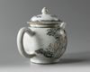A Chinese en grisaille-decorated 'L'amour et Le Badinage' teapot and cover