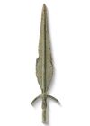 A BRONZE LEAF SHAPED SPEAR HEAD, 3RD-2ND CENTURY BC