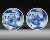 A PAIR OF BLUE AND WHITE DISHES, TRANSITIONAL PERIOD, 17TH CENTURY