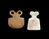 A PAIR OF NEAR EASTERN CALCITE EYE IDOLS, 3RD MILLENNIUM BC
