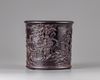 A zitan carved brush pot