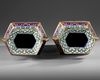 A PAIR OF CHINESE HEXAGONAL ENAMEL CLOISONNÉ VASES, 19TH-20TH CENTURY