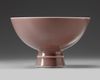 A CHINESE PEACHBLOOM-GLAZED STEM BOWL