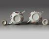 A PAIR OF CHINESE IMARI 'FLORAL' TEAPOTS AND COVERS, KANGXI PERIOD (1662-1722)