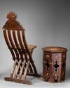 A DAMASCUS MOTHER OF PEARL-INLAID WOOD FOLDING CHAIR, SYRIA, LATE 19TH CENTURY