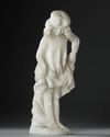 AN ALABASTER SCULPTURE OF A LITTLE GIRL, ART NOUVEAU PERIOD, 1900