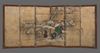 A TALL JAPANESE SCREEN DEPICTING A WINTER SCENE, LATE EDO PERIOD (FIRST HALF 19TH CENTURY)