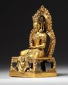 A CHINESE GILT BRONZE SEATED FIGURE OF BUDDHA AMITAYUS