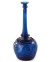 A LARGE MOULD-BLOWN BLUE GLASS BOTTLE-VASE OR SPRINKLER, PERSIA, 12TH CENTURY