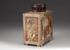 Chinese Soapstone Tea Caddy with Wooden Cover