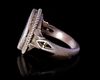 AN AGATE SEAL SILVER RING